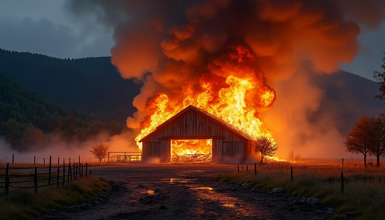 un incendie a ravagé une structure agricole dans le béarn, en plein cœur des pyrénées-atlantiques. découvrez les circonstances de l'incident, les interventions des secours et les impacts sur la région.