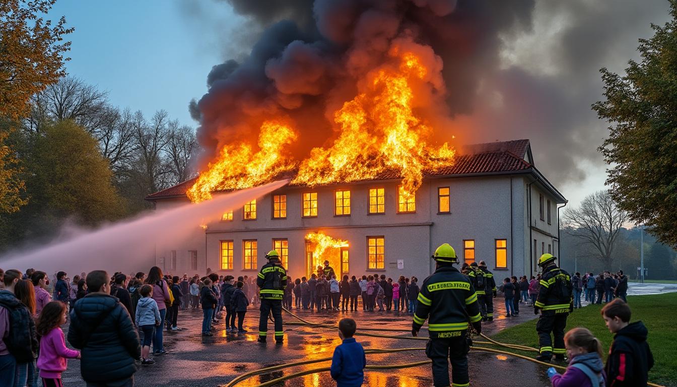 un incendie important a détruit une école en gironde, forçant l’évacuation en urgence de 55 enfants. découvrez les faits, les réactions et les mesures prises après ce drame.