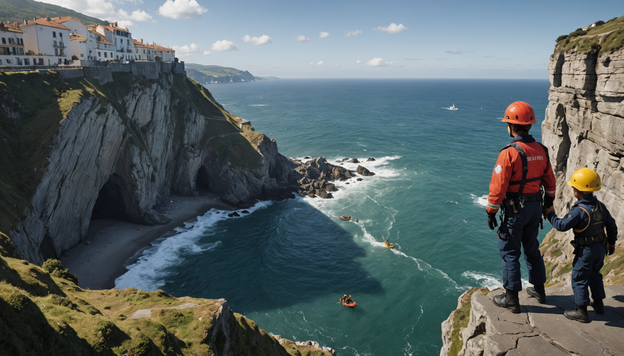 découvrez à hendaye le récit d'une opération de sauvetage impressionnante : un enfant et un gendarme secourus alors qu'ils étaient bloqués sur une falaise abrupte au pays basque. suspense et émotion garantis!