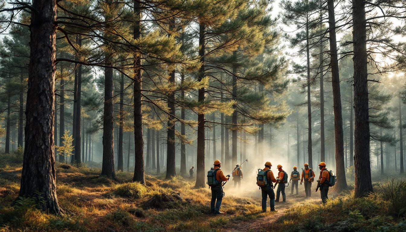 dans les landes, les experts mènent une lutte acharnée contre le parasite qui ravage les pins, dans une course contre la montre pour protéger cette précieuse forêt.