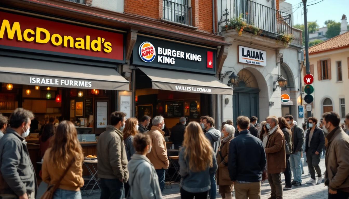 découvrez comment le conflit israélo-palestinien suscite un débat animé au pays basque, devant les restaurants mcdonald’s, burger king et lauak.